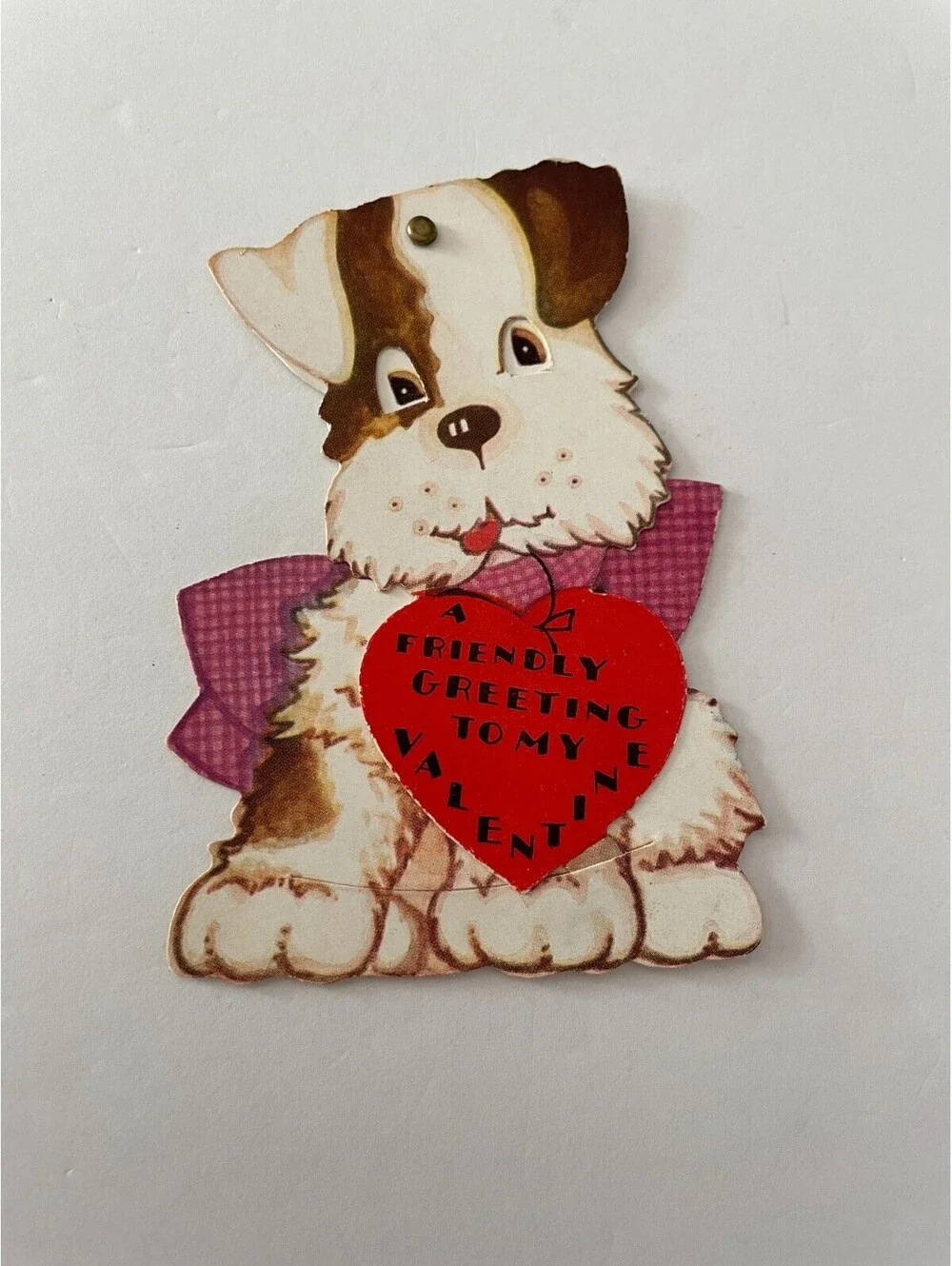 Valentine Greeting Card Dog With Heart Valentine's Card Movable